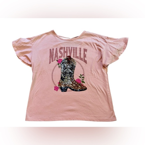 The Children's Place Other - The Children’s Place Girls Sequin Nashville Graphic Cross Back Top Size XL​​